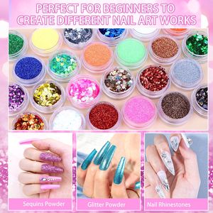Professional Pink UV LED Nail Lamp Kit Acrylic Powders Base <b>Top</b> <b>Coat</b> with Rhinestones Nail Decora Set for Makeup & Nail Care - Product Image 6