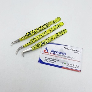 Ensemble de pinces à volume à double tonalité, revêtement poudré, professionnel, durable, en acier inoxydable massif, pointe lisse, 11 cm, pour cils - Product Image 5