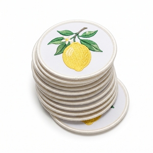 Wholesale Custom <b>Patch</b> Maker Oval Ripe Citrus Orange Badge Beige Twill Rust Border Iron On <b>Applique</b> - Product Image 2