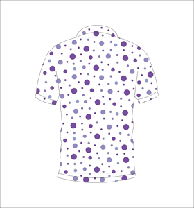 Polo pour homme à pois violets, personnalisable par sublimation, manches courtes, décontracté, respirant, léger, pour le golf - Product Image 2