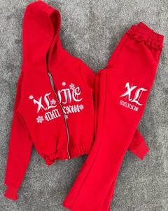 Custom Logo Streetwear <b>Men</b> Tracksuit Set <b>Pullover</b> Hoodie And Jogger Pants Cotton Fleece Sweatsuit Manufacturer - Product Image 5