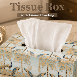 Luxury Decorative Wooden <b>Tissue</b> Box Holder | Peacock Print <b>Tissue</b> Storage Box Handmade <b>Tissue</b> <b>Paper</b> Dispenser for Home Office - Product Image 4