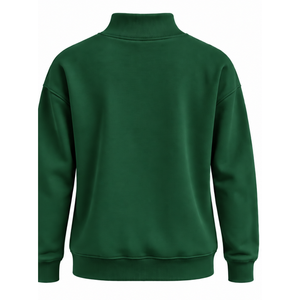 เสื้อสเวตเชิ้ตคอสูงสีเขียวป่าสำหรับผู้หญิง แขนยาว สวมใส่สบาย ทรงโอเวอร์ไซส์ ผ้าฟลีซ เสื้อกันหนาว สตรีทแวร์ คอเต่า  แบบสั่งทำพิเศษด้านหน้า - Product Image 2