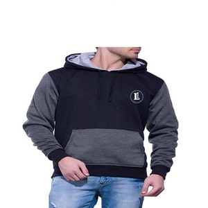 Sweat à capuche décontracté d'hiver personnalisé avec broderie, en polyester/coton épais, style streetwear avec cordon - Product Image 1