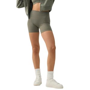 กางเกงขาสั้นเอวสูงสำหรับผู้หญิง แบบขายส่ง ผลิตตามสั่ง เนื้อผ้าแนบเนื้อ ยืดหยุ่นได้ ผลิตจากไนลอน เหมาะสำหรับออกกำลังกาย วิ่ง โยคะ ฟิตเนส แห้งเร็ว ใส่ได้สองด้าน - Product Image 2
