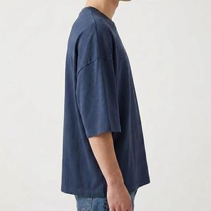 Camiseta Extra Grande para Hombre, 100% Algodón Ecológico, Manga Corta, Cuello Redondo, Color Sólido, Estilo Casual Urbano, Tela Jersey de 300g - Product Image 3