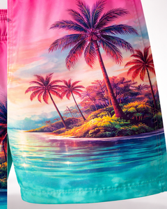 กางเกงชายหาดชายแบบแห้งเร็วสำหรับผู้ชาย – กางเกงบอร์ดสีชมพูไล่เฉดสำหรับฤดูร้อน รับผลิตแบบ OEM แบรนด์ส่วนตัว ขายส่ง - Product Image 2