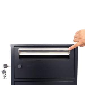 Grande boîte aux lettres autoportante en acier noir avec boîte aux lettres verrouillable et multi-compartiments - Product Image 6