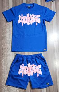 Conjunto de Camiseta y Pantalones Cortos de Algodón Grueso Estilo Urbano Vintage al por Mayor, Conjuntos de Camiseta y Pantalones Cortos con Impresión Personalizada de Alta Calidad - Product Image 5