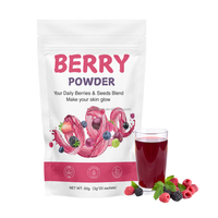 Poudre de superaliment rouge très vendue, mélange de poudre de smoothie aux baies d'açai, poudre de jus aux saveurs de baies mélangées