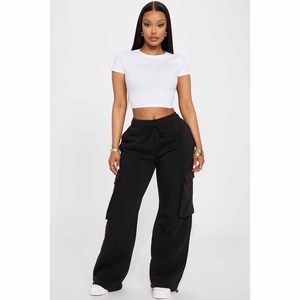 Pantalones Deportivos Casuales de Hip Hop para Mujer, Diseño de Logotipo Personalizado, Corte Regular, Tela de Forro Polar Transpirable de Alta Calidad - Product Image 4