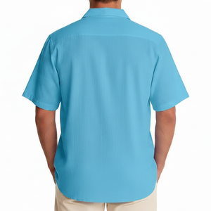 Chemises d'été pour hommes tendance, couleur unie, streetwear décontracté, respirantes, écologiques, logo imprimé personnalisé, vente en gros, directement de l'usine - Product Image 6