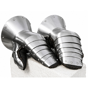 Gants de guerrier médiévaux artisanaux de haute qualité, fonctionnels, en acier doux plaqué pour la reconstitution historique - Product Image 1