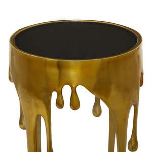 Space Saver Modern <b>Round</b> <b>Coffee</b> <b>Table</b> with Marble Top <b>Metal</b> Frame Durable Finish 20 Inch Height Decorative Living Room Furniture - Product Image 4
