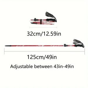 Bastones de Trekking Plegables Ligeros de 5 Secciones con Bloqueo Externo Seguro, Longitud Ajustable, Bastones de Caminata Ergonómicos y Resistentes para - Product Image 5