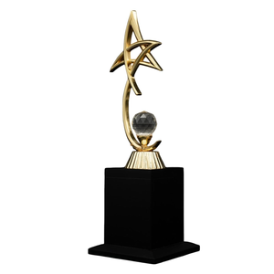 Apex World Exports - Globo Terráqueo Portátil Personalizado con Base de Madera y Cuerpo de Metal Moderno, Trofeo Corporativo de Cristal para Liderazgo y Servicio Empresarial - Product Image 1