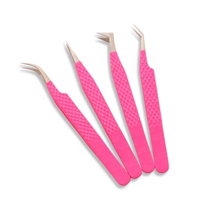 Pince à épiler d'extension de cils en acier inoxydable de haute qualité ensemble pointe pointue marque privée en gros pour l'utilisation de la beauté - Product Image 1