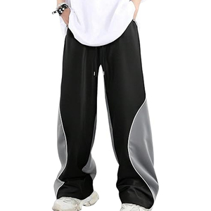 High Quality Mens Baggy Track Pants Drawstring Casual Wear Nylon Lightweight Hip Hop Customized Color & Logo Embroidered Flares - Product Image 6