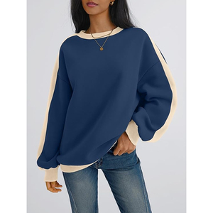 Sweat-shirts légers surdimensionnés personnalisés pour femmes en taille plus pour l'hiver, confortables, décontractés, à manches longues, avec imprimé - Product Image 4