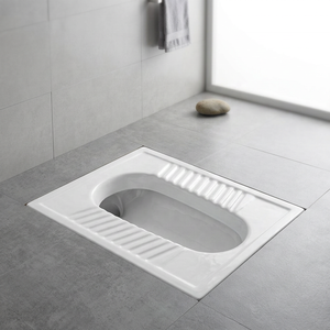 Vistaar Cuvette de toilettes à la turque en céramique blanche émaillée, en grès vitré, avec siphon profond, pour l'exportation, sanitaires - Product Image 3