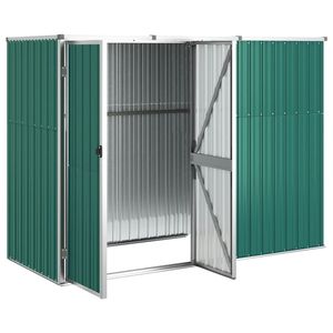 Grand abri de jardin en acier galvanisé vert, résistant aux intempéries et durable, solution de rangement - Product Image 3