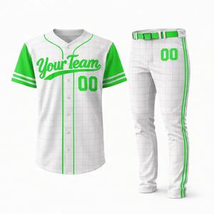Uniforme de Béisbol y Sóftbol Personalizado al por Mayor, Impresión a Color, Pantalón y Camiseta, Tallas Grandes para Adultos, Manga Corta, Transpirable, 100% - Product Image 1