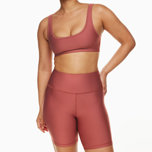 Ensemble de sport 2 pièces personnalisé pour femme, haut court et bas de yoga, respirant, séchage rapide, en Spandex/Polyester 2026 - Product Image 1