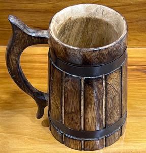 Chope à bière en bois fantaisie, cadeau pour témoin de mariage, chope à bière personnalisée, chope en bois poli - Product Image 5