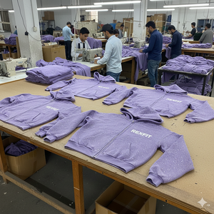 เสื้อฮู้ดซิปผ้าฟลีซคอตตอน 100% สไตล์สตรีท ปักลายประดับเพชรทั่วตัว ตามความต้องการของลูกค้า - Product Image 3