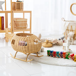 Jouet pour enfants non toxique de qualité supérieure hélicoptère volant petits jouets tissés pour les jeunes enfants en rotin naturel - Product Image 4