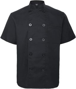 Uniformes Unisex para Chefs de Restaurante y Bar, con Logotipo Personalizado, de Poliéster y Algodón, Forro Polar, Duraderos, Manga Corta, Cierre de Botones, Impresión Digital - Product Image 2