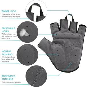 Guantes de Ciclismo Deportivos Transpirables de Medio Dedo para Hombre y Mujer, con Soporte para Muñeca, Personalizables - Product Image 4