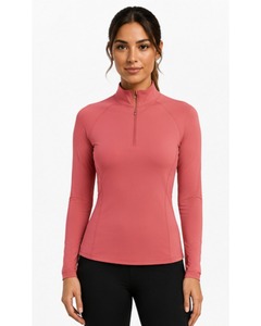 Camisas de equitación de manga larga de algodón duradero con cremallera para mujer, de secado rápido, compresión profesional, para invierno - Product Image 6