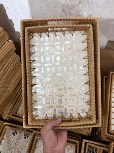 Cesta de Frutas de Bambú y Ratán Natural Hecha a Mano, Bandeja Tejida para Almacenamiento de Alimentos, Decoración para Cocina, Sala de Estar y Hogar - Product Image 4