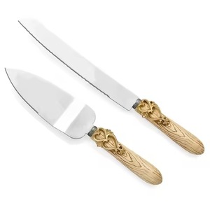 Artistic Cake Cutting Set Metal Knife and Server Stainless Steel Dessert Serving <b>Tools</b> Party Use - Product Image 5