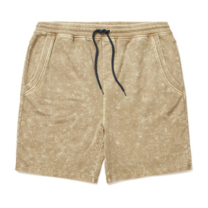 Shorts d'entraînement vintage respirants en molleton 100 % coton avec cordon de serrage et logo personnalisé, effet délavé, pour hommes - Fournisseur en gros - Product Image 3