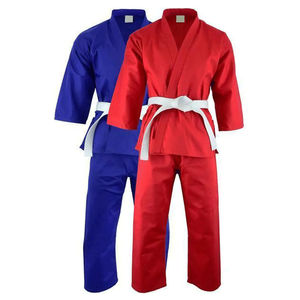 Tenues de karaté de haute qualité, kimonos d'arts martiaux, ensembles uniformes avec logo frontal, légers, pour hommes, vente en gros OEM. - Product Image 4