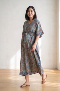 Wholesale Maternity <b>Kaftan</b> Dress Elegant Loose Fit Pregnancy Dress Comfortable Cotton Maxi <b>Kaftan</b> <b>for</b> <b>Women</b> - Product Image 1