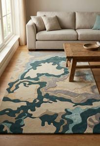 Alfombra de Lana Abstracta de Pelo Medio, Antideslizante, Hecha a Mano, de Primera Calidad, Alfombra Artística Moderna para Sala de Estar, Dormitorio, Hotel, Hogar de Lujo - Product Image 5