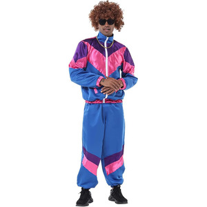 Conjunto Deportivo de los 80 para Hombre, Traje Deportivo Hip Hop, Chaqueta Colorblock, Conjunto para Carnaval - Product Image 1