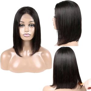 Perruque Courte et Lisse en Cheveux Brésiliens Remy Crème pour Femmes, Coiffure Naturelle et Confortable pour Tête Entière - Product Image 1