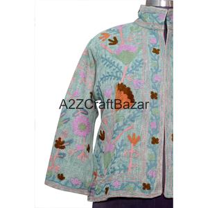 Veste bomber A2ZCraftBazar, broderie machine, motif floral, volants, col en V, coton écologique, respirant, hiver/printemps, fête - Product Image 2