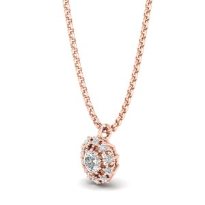 Collier avec pendentif en moissanite REYES personnalisé en or rose 14K 18K, élégant, taille ronde brillante, 0,73 carat - Product Image 3
