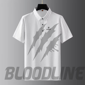 Camisa de manga corta para hombre Bloodline, con logo frontal, corte regular formal, 100% algodón, tejido transpirable, 220g, detección de aguja - Product Image 1