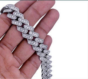 Rhodium Plated Stainless Steel <b>Statement</b> <b>Necklace</b> Link Chain Luxury Unisex Everyday Wear - Product Image 4