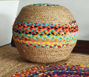 Fabricant indien, design moderne exclusif, poufs en jute tressés à la main, exportateur indien - Product Image 4