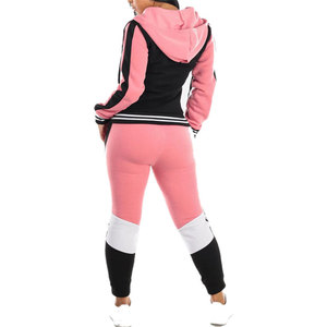 Ensemble de survêtement décontracté d'hiver pour femmes de haute qualité avec fermeture éclair, logo personnalisable, motif uni, respirant et léger - Product Image 4