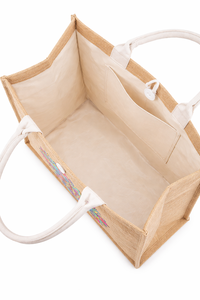 Eco-Friendly Jute Fashionable Open Closure Solid Color <b>Beach</b> Tote <b>Bag</b> with <b>Large</b> Capacity Reusable Design - Product Image 4