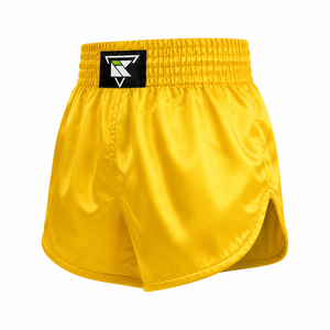 Pantalones Cortos de Muay Thai Amarillos para Hombre, Pantalones Cortos Deportivos Transpirables de Satén para Entrenamiento de Kickboxing, Pantalones Cortos de Muay Thai para Adultos - Product Image 2