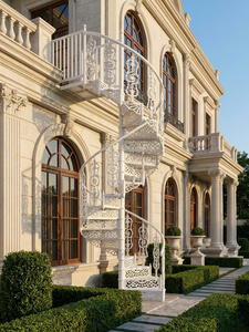 Escalier en colimaçon extérieur en fer, style victorien, moderne, écologique, durable, sûr, résistant à l'eau, installation facile, villa, hôtel - Product Image 2